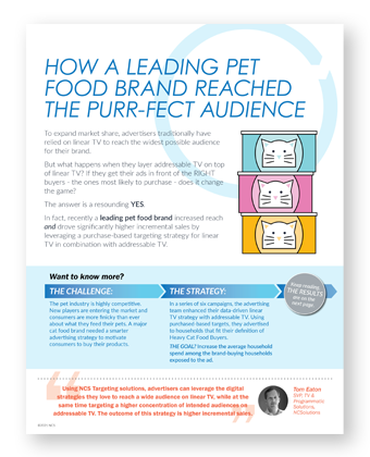 Cover of a case study that shares how a leading pet food brand reached the perfect audience.